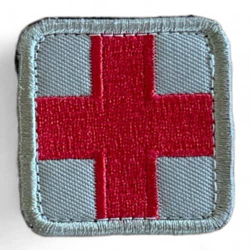 2x2 Embroidered Coyote Tan Red Cross Patch