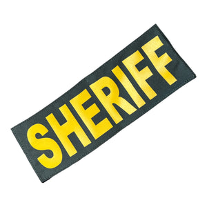 Ranger Green / Gold Sheriff Patch 11X4 with Hook Sewn on Back