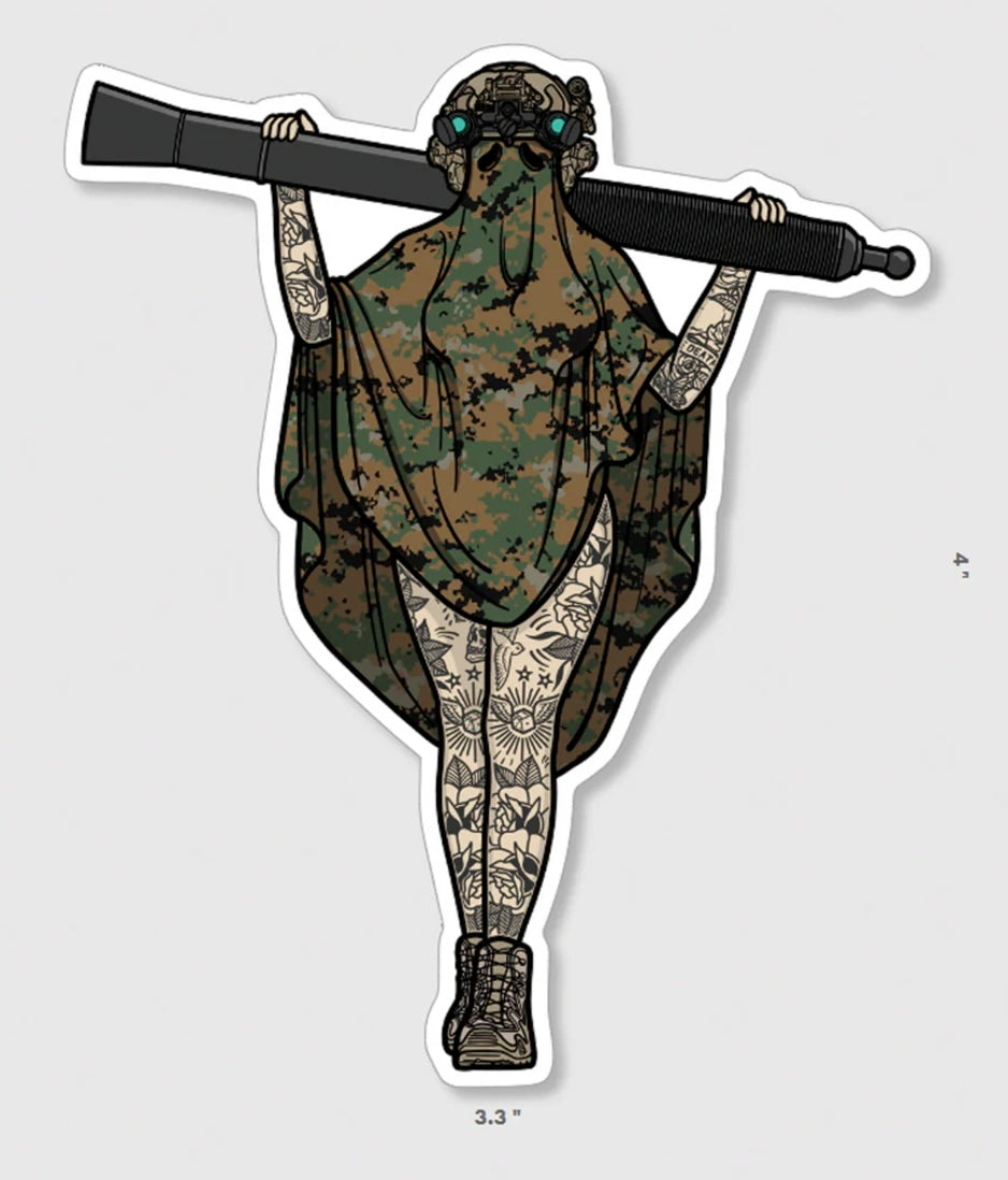 Goons Up Boo 81mm MARPAT Woodland Sticker