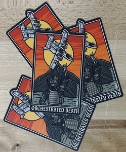 "ORCHESTRATED DEATH" 5IN STICKER