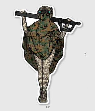 Goons Up Boo 60MM MARPAT Woodland Sticker